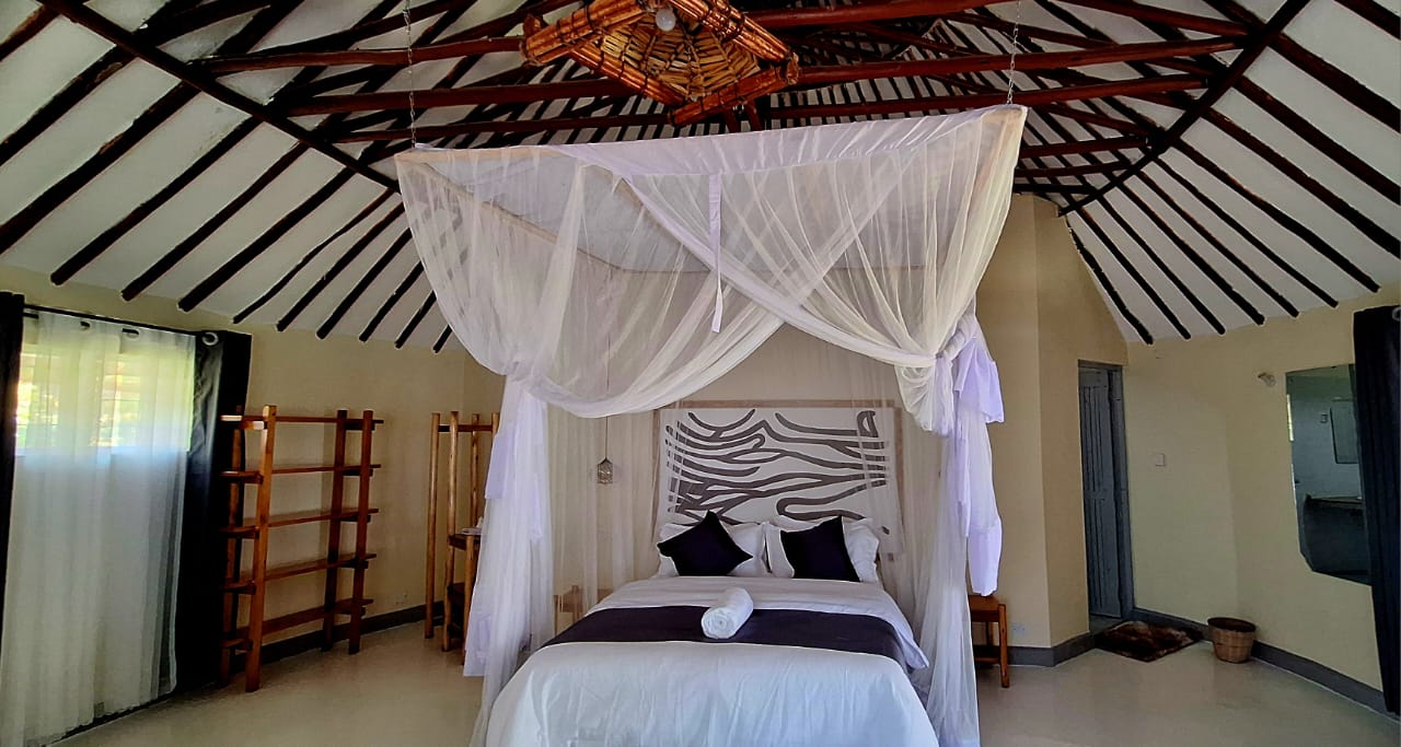 African-style canopy bed
